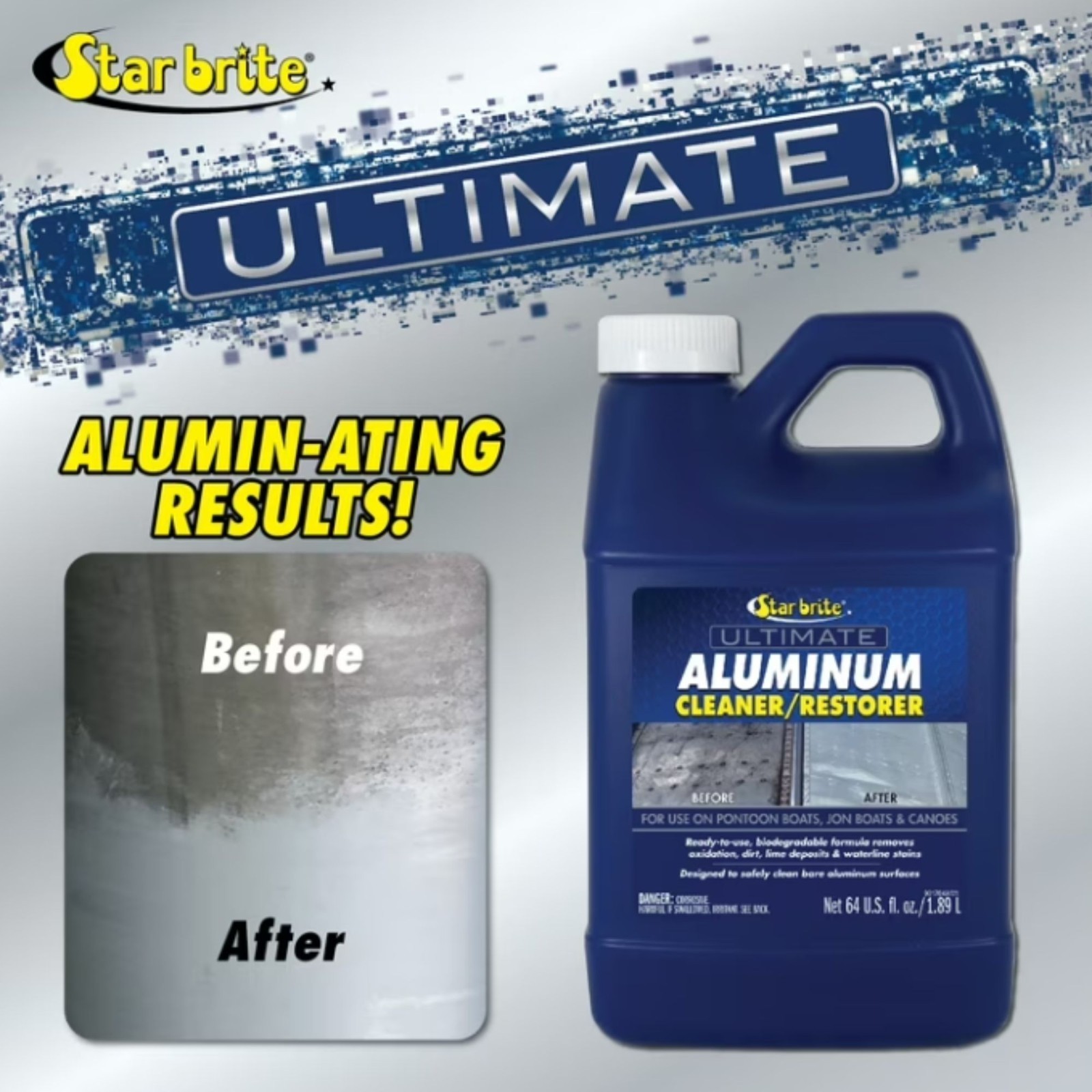 Star Brite Aluminum Cleaner – for Pontoons, Canoes & Unpainted Aluminum 64 oz