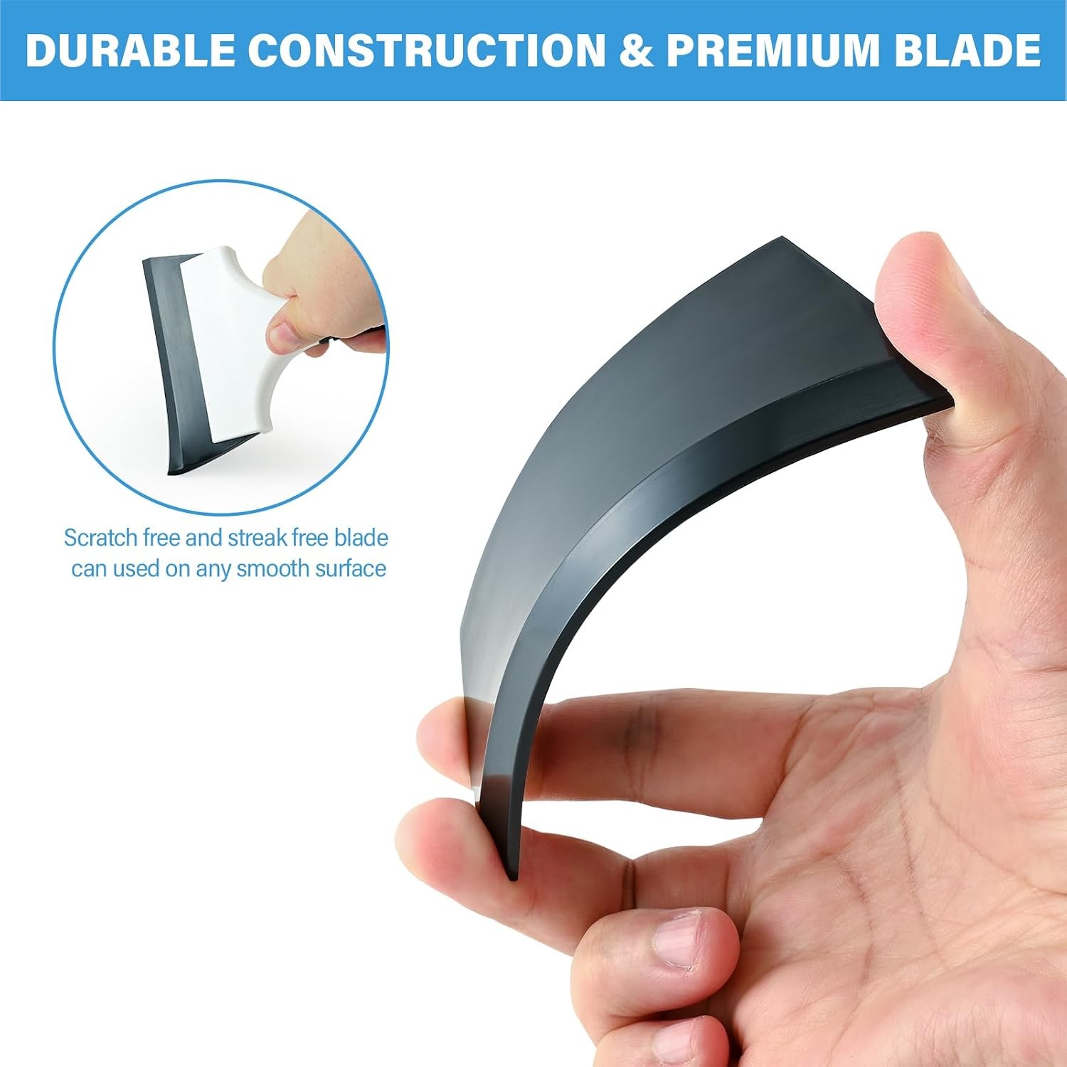 2PCS Small Rubber Squeegee Ice Scraper Window Shower Squeegee,Auto Water Blade