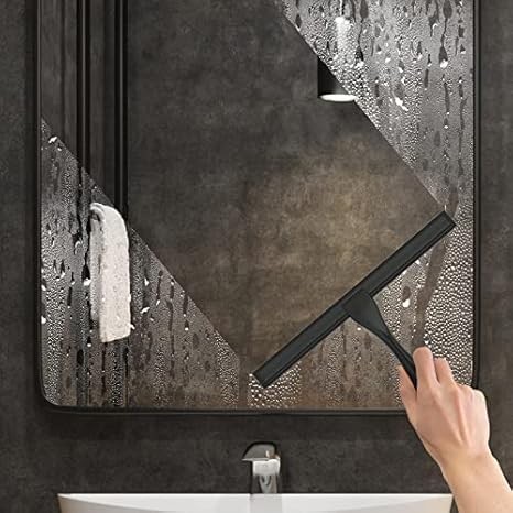 10″ Stainless Steel Shower Squeegee with Hook – Glass & Tile Cleaning Tool
