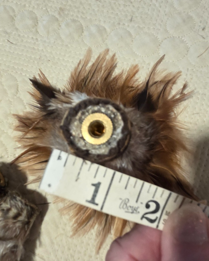 Set of 4 Vintage Real Feather Duster Tips for Mini Wooden Base Threaded Insert