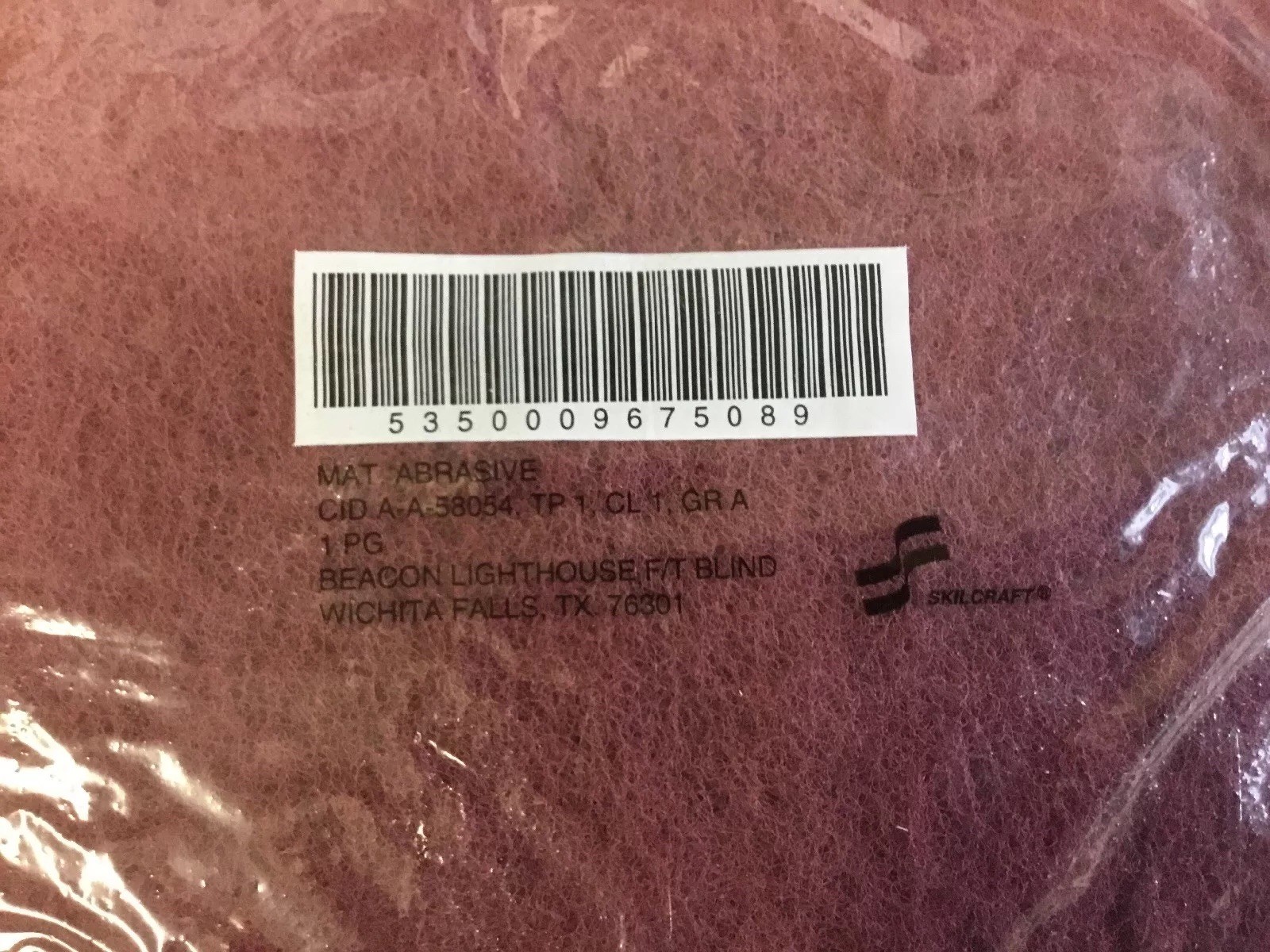 Skilcraft Abrasive Mat 10 Pack Nylon Grade A Maroon 9″ x 11″ x 1/4″ 5089