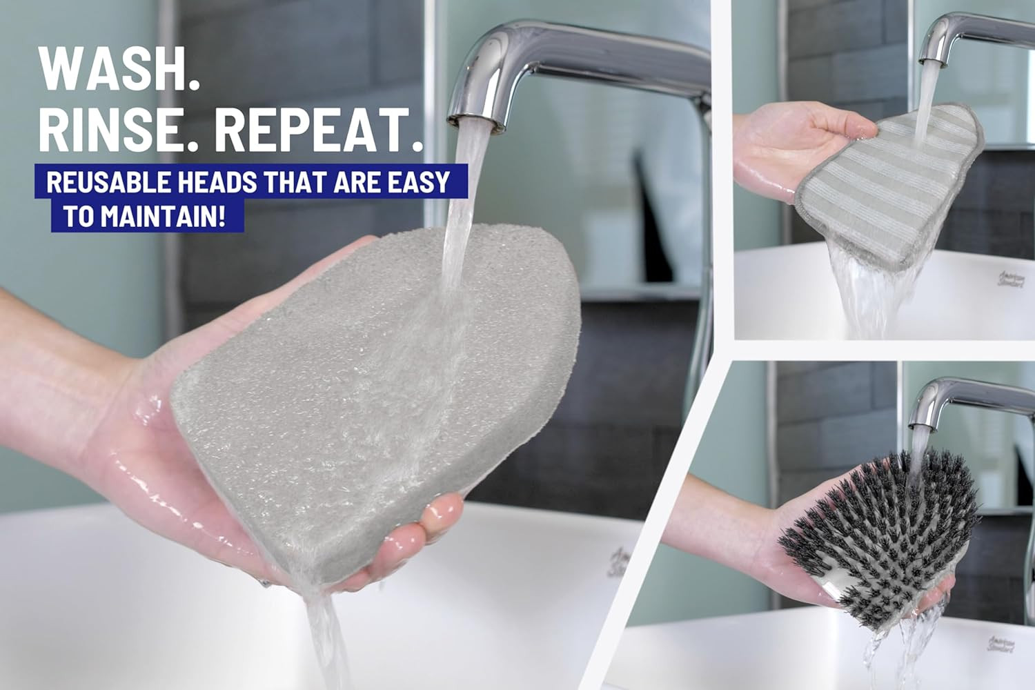 Shower Scrubber 3 in 1 Extendable Long Handle 58″ Cleaning Brush | Non-Scratch B
