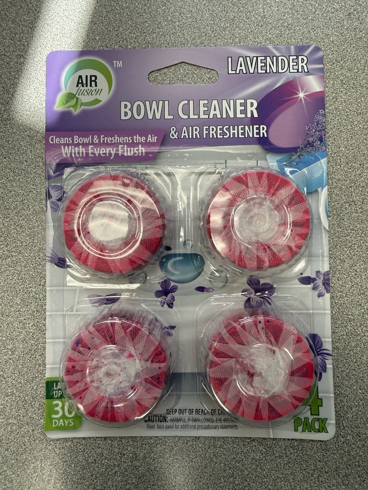 Air Fusion Lavender Toilet Bowl Cleaner Air Freshener Tablets 4 Pack