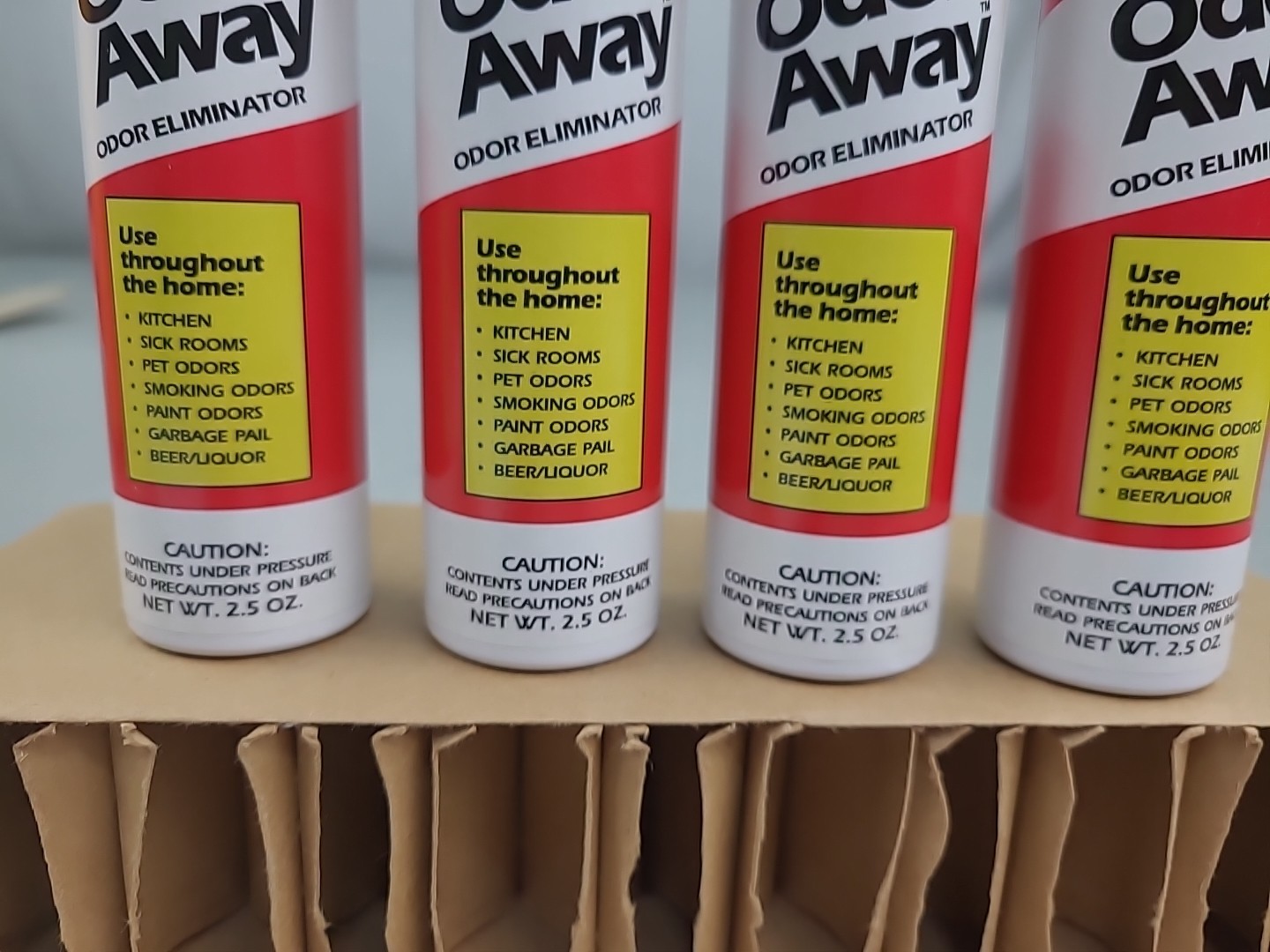 4x NEW Odors Away Concentrated Odor Eliminator Aerosol Spray Bottles 2.5oz