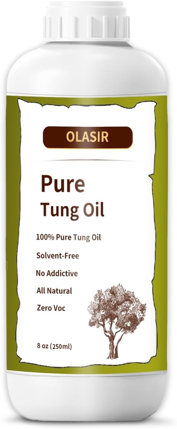 8 oz 100% Natural Pure Tung Oil for Wood Finishing Food Grade Safe, Waterproof T