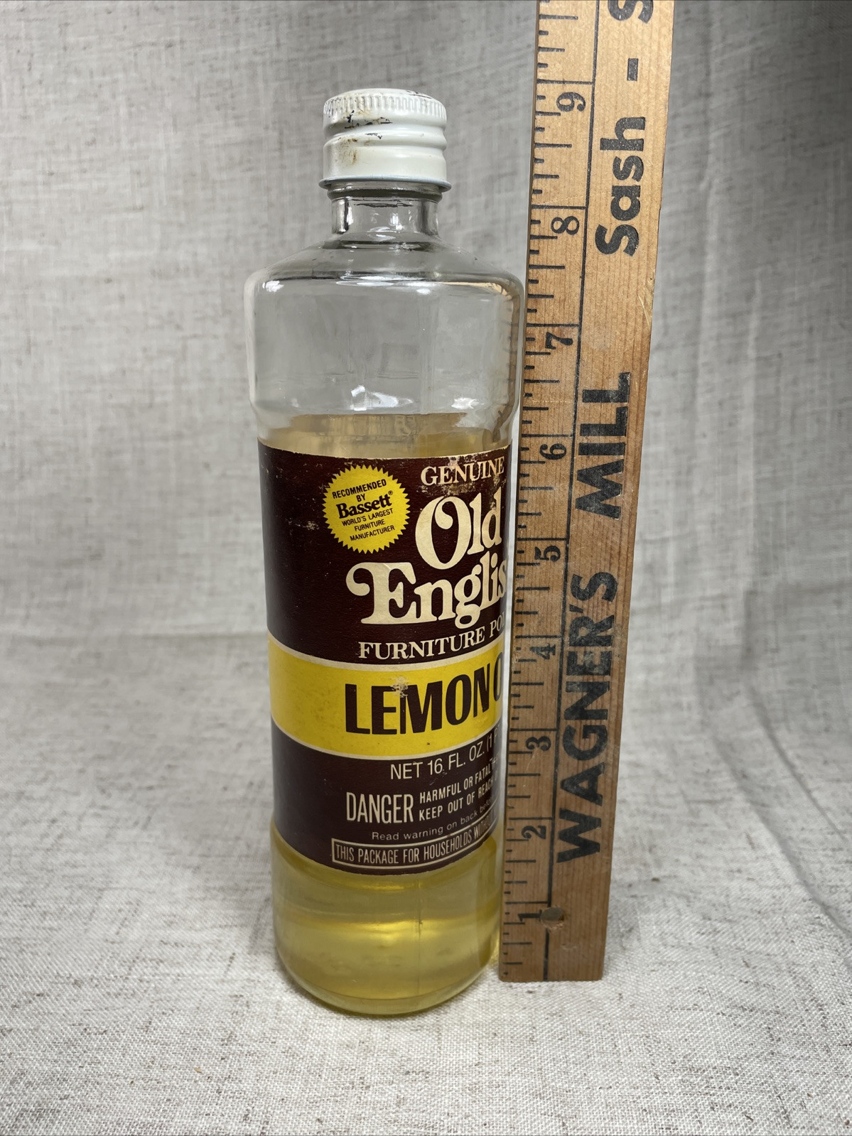 VTG Old English Furniture Polish Lemon Oil 30% Remaining 16 Ounce Bottle