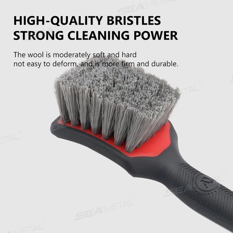 SEAMETAL Car Wheel Hub Washing Brush anti Slip Handle Car Tire Wheel Rim Cleanin