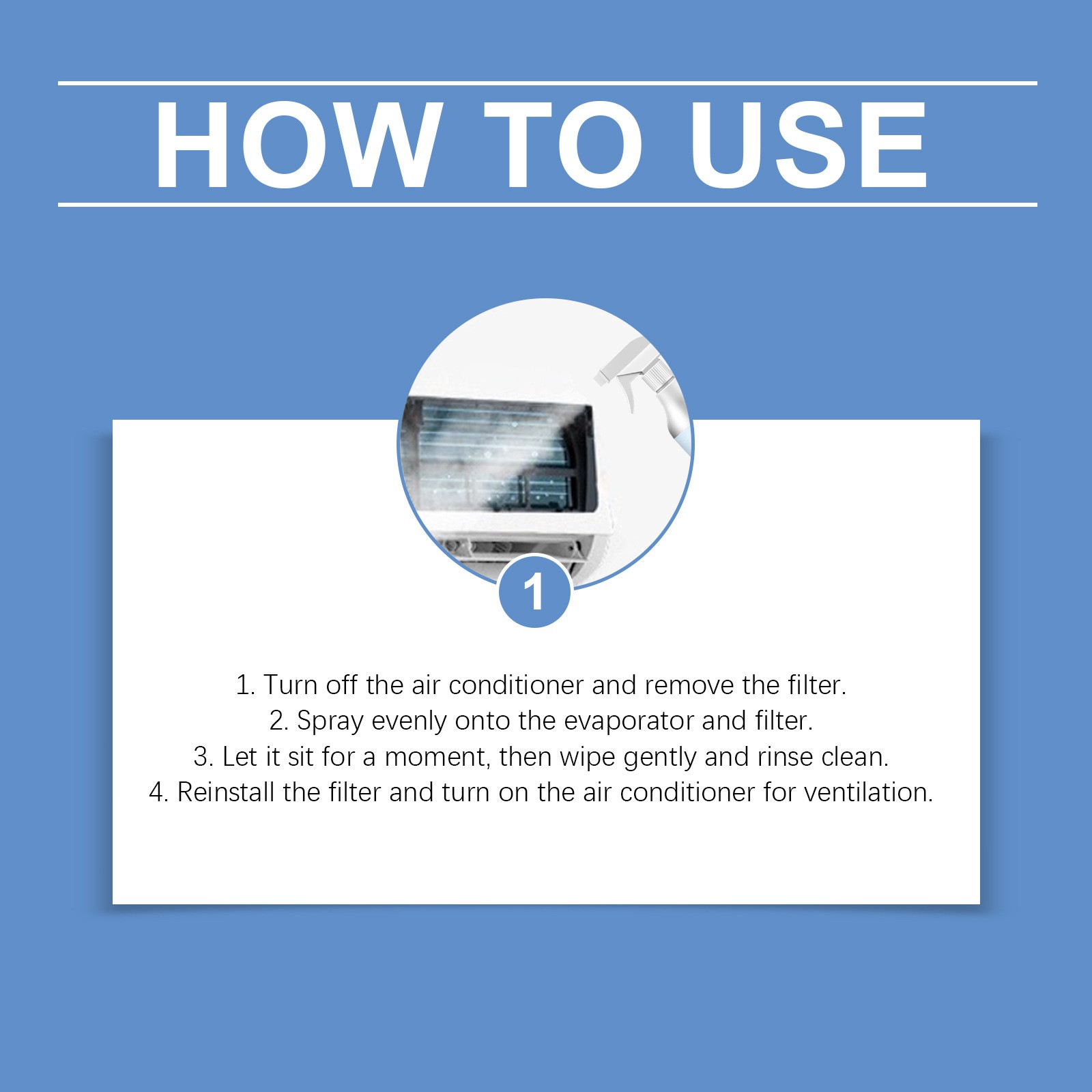 Air Conditioner Cleaner Spray – Grease & Dust Remover for AC Coils & Filters
