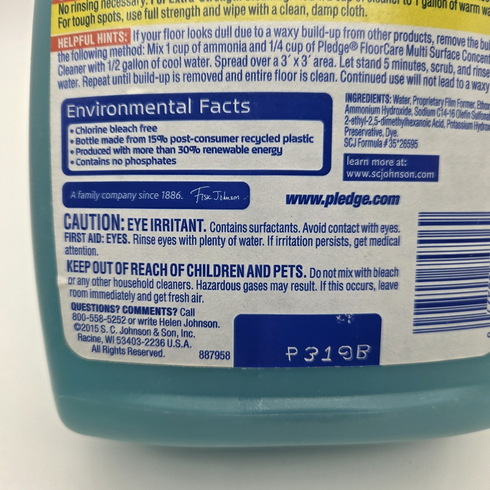 PLEDGE Floor Care Concentrate 32oz Multi-Surface Cleaner with Glade Rainshower