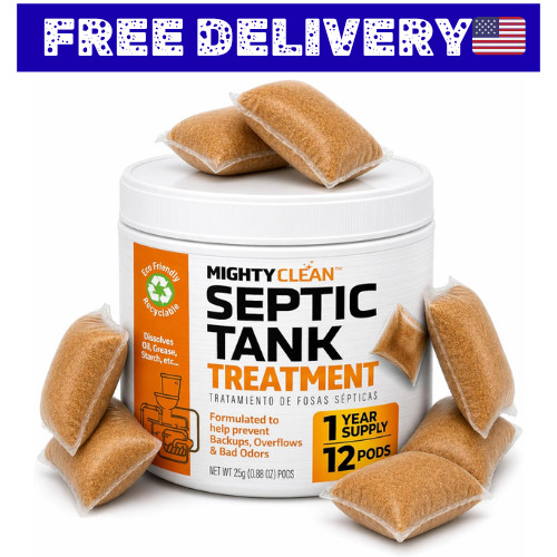 Septic Tank Treatment – 12 Pods, 1 Year Supply – RV Toilet Treatment – Dissolvab