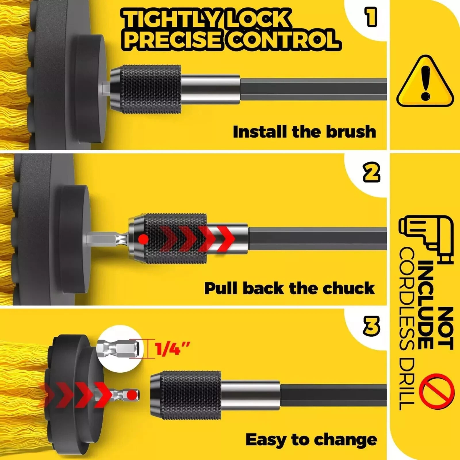 Drill Brush Set Power Scrubber Drill Attachments For Carpet Tile Grout Cleaning