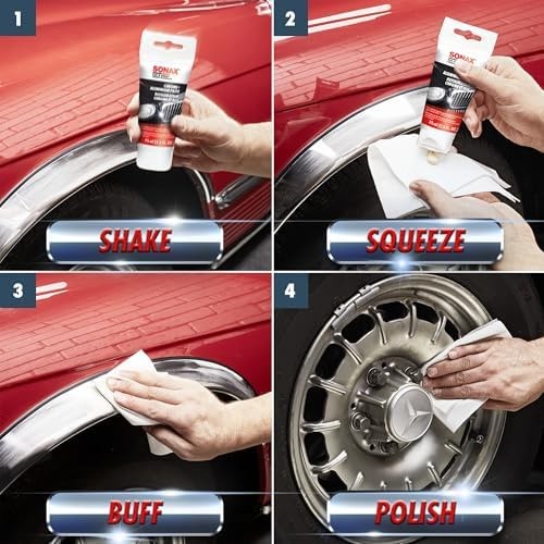 Sonax Chrome & Aluminum Paste | Gentle Cleaner & Protector for Chrome, Alumin…