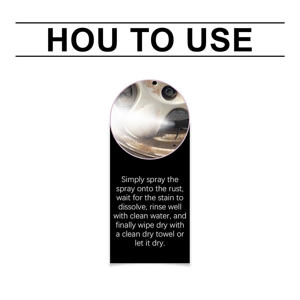 Iron Eraser Rust Remover Spray, Car Wheel Paint Brake Dust Fast Cleaner 120ml OD