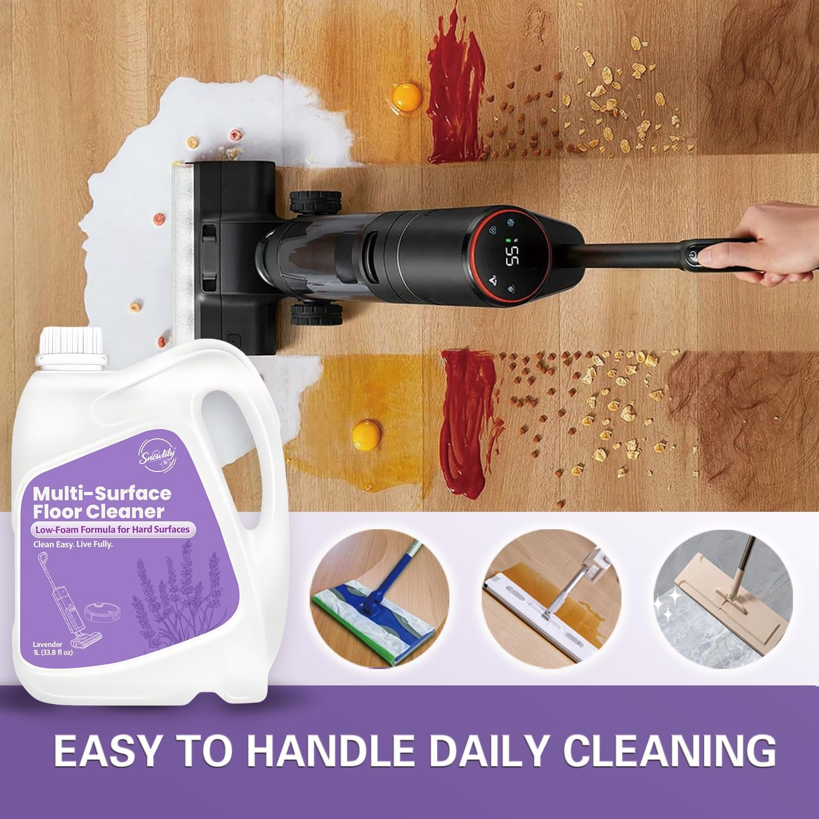 33.8 FL OZ Floor Cleaning Solution with Robot Vacuum, Residue & Streak , Low …