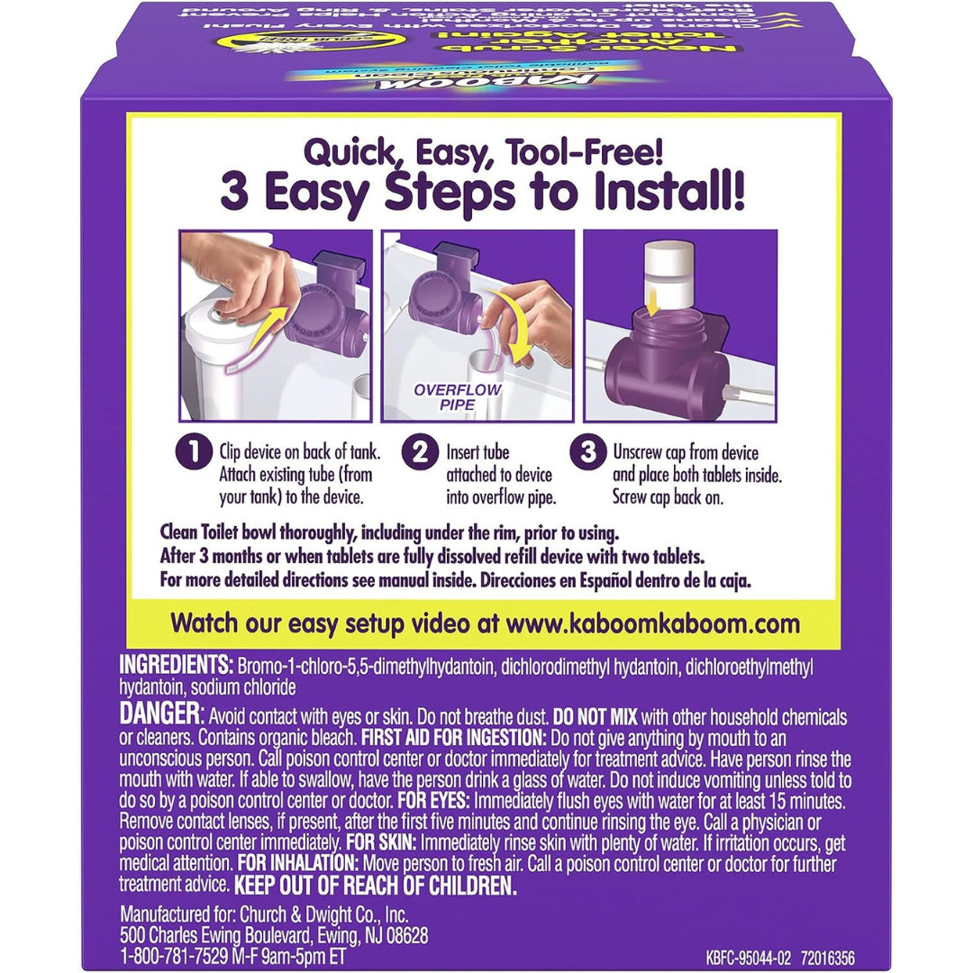 Toilet Bowl Cleaner System Automatic Remover 6 Months, 2 Refill Pouches