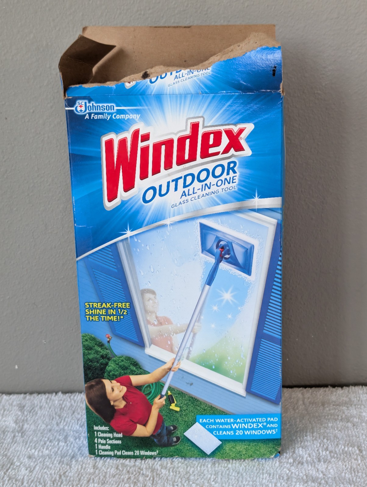Windex Outdoor All-In-One Glass Cleaning Tool Starter Kit New Open Box