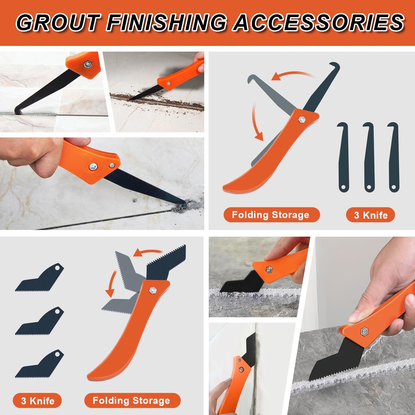 23 Pack Grout Removal Tool Set, Heavy Duty Grout Saw with Replaceable Blades,…