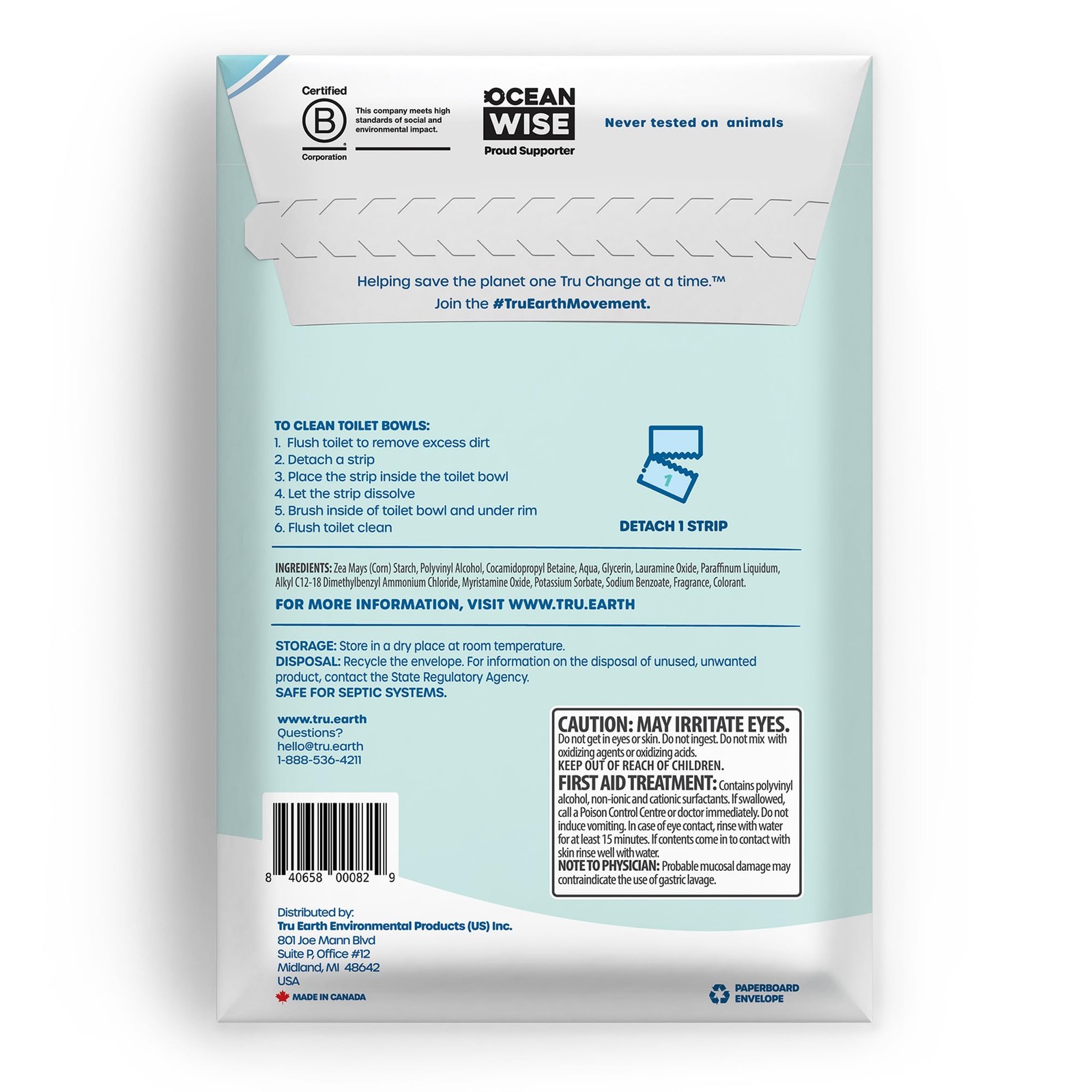 Toilet Bowl Cleaner Eco-Strips | Plastic Jug-Free, Septic-Safe for Cleaning | Ea