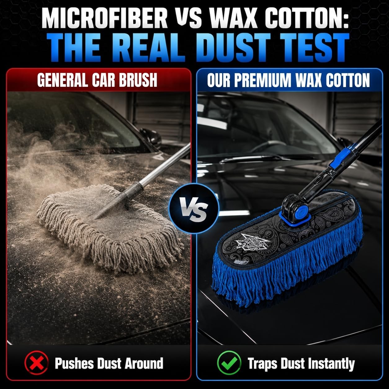 Car Duster Exterior & Interior Duster Aluminum Alloy Extendable Handle and Wa…