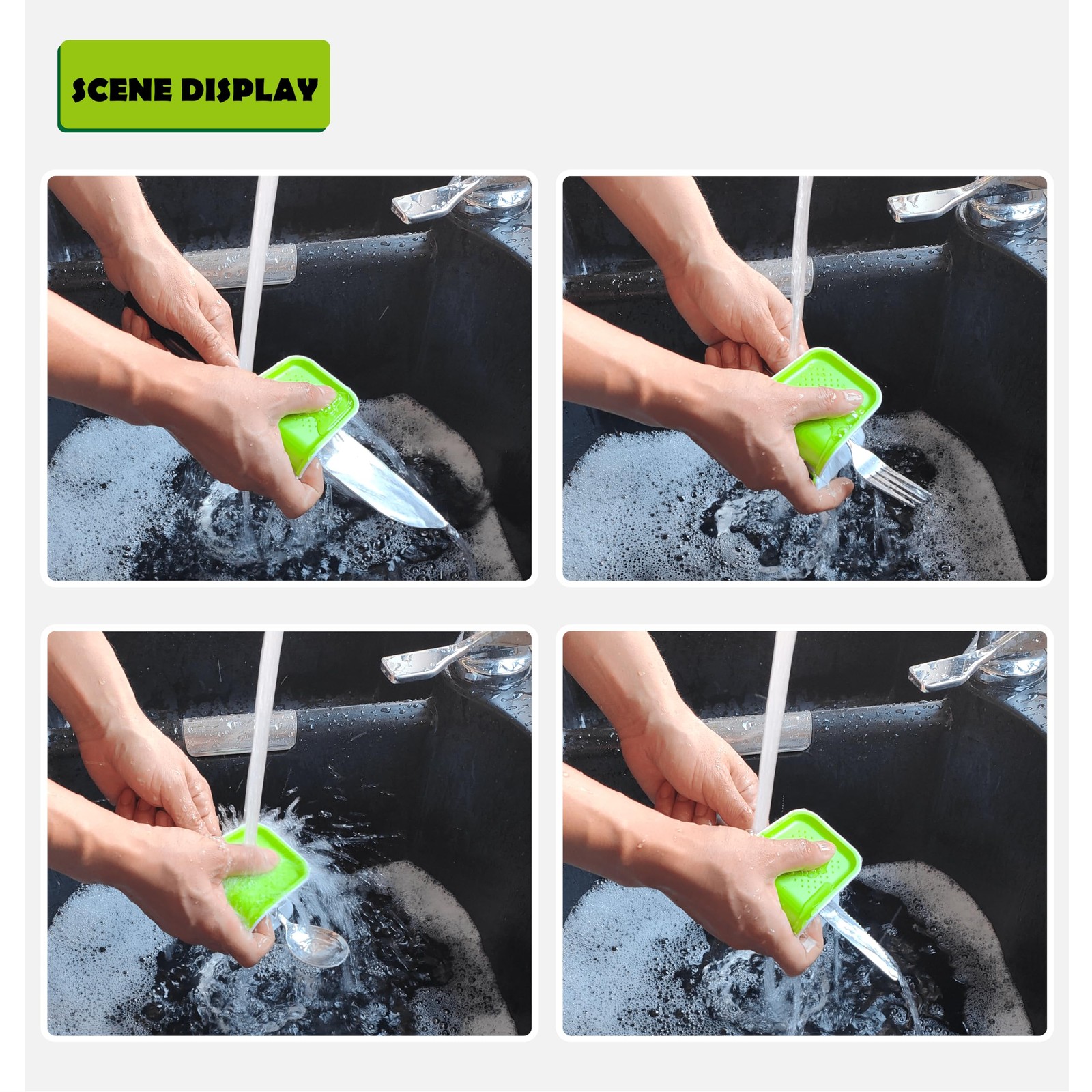 , Openable BladeBrush Knife and Cutlery Cleaner Brush, Silverware Scrubber, B…