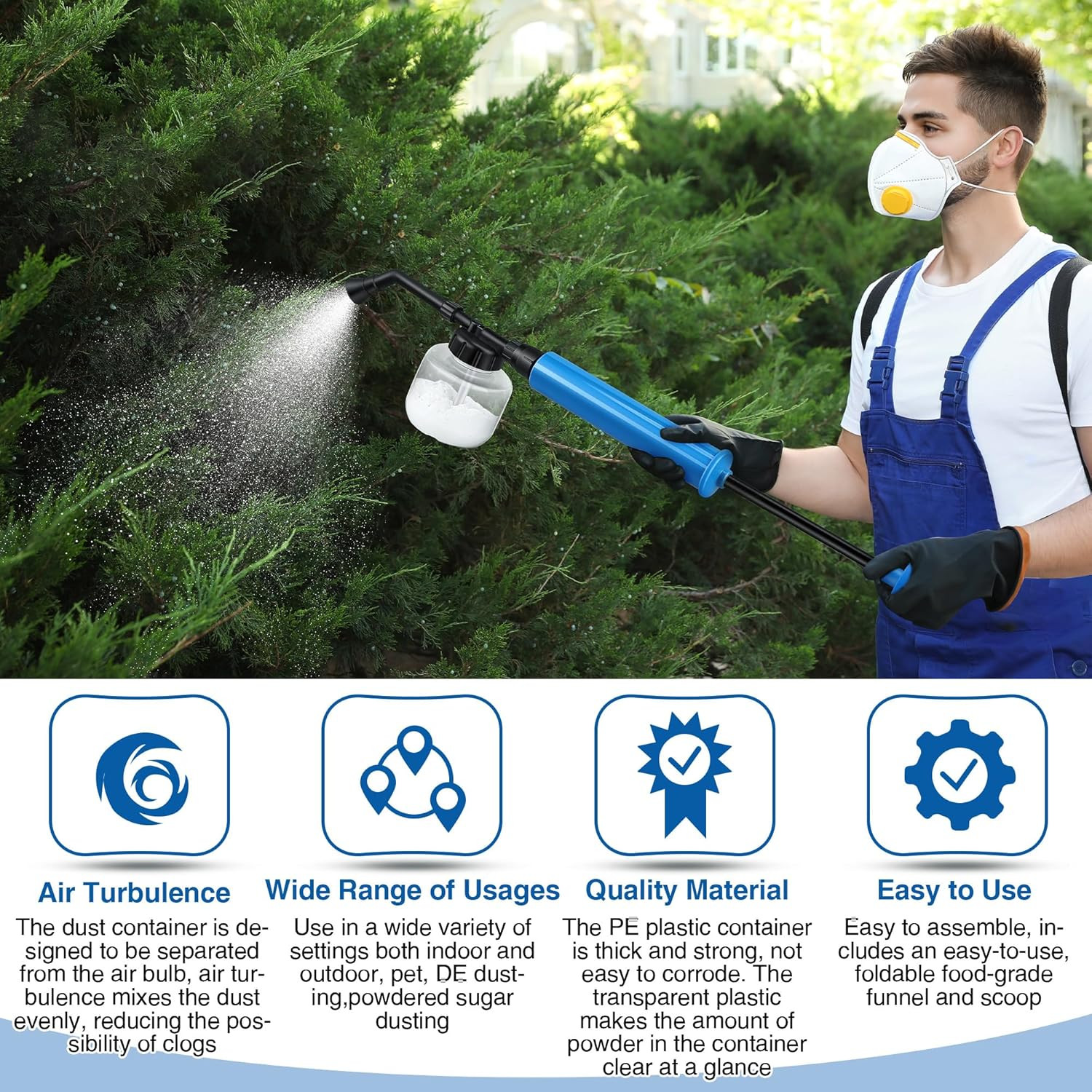 Diatomaceous Earth Duster, 250Ml Garden Powder Applicator Dispenser