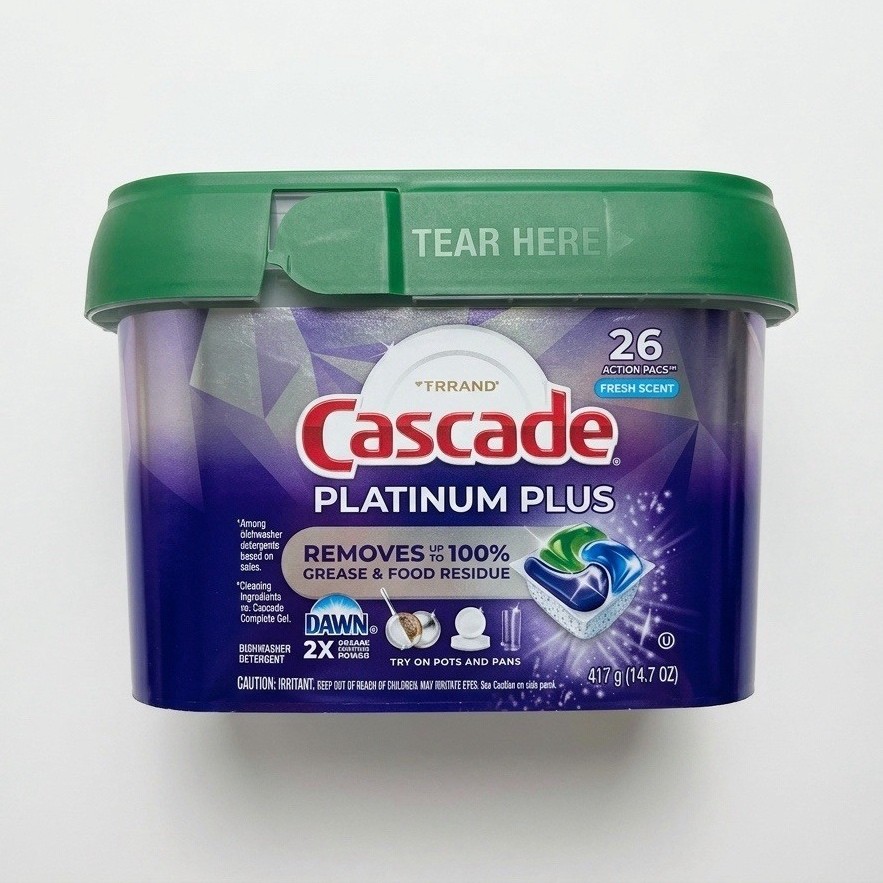Cascade Platinum Plus Dishwasher Detergent Capsules 26 Pack Fresh Scent 2x dawn
