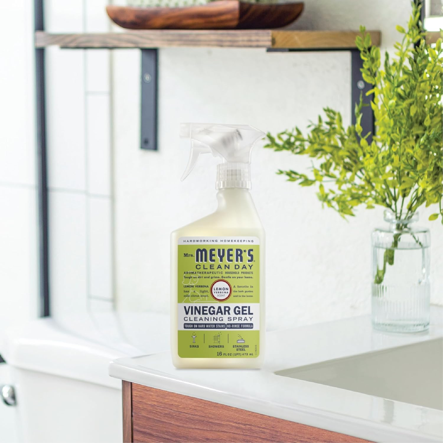 Mrs. Meyer’s Vinegar Gel Cleaning Spray, No-Rinse Formula Lemon Verbena 16 Fl Oz