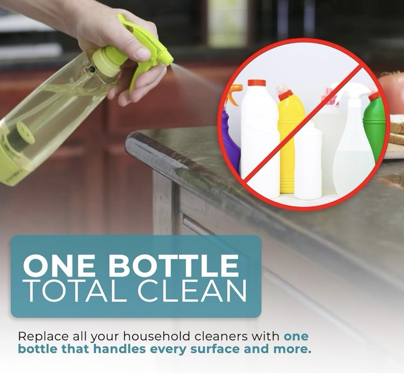 Multi-Purpose Natural Cleaner Kit w Adapter Prepper Supply Uses Salt & Water Eco