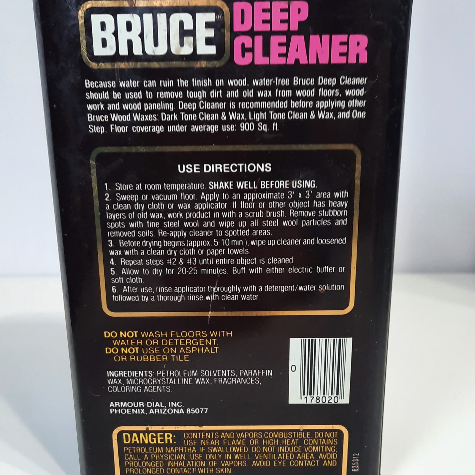 Bruce Deep Cleaner 64 Fl Oz Wood Floor Paneling Cleaner Wax Remover Tin 70% Full