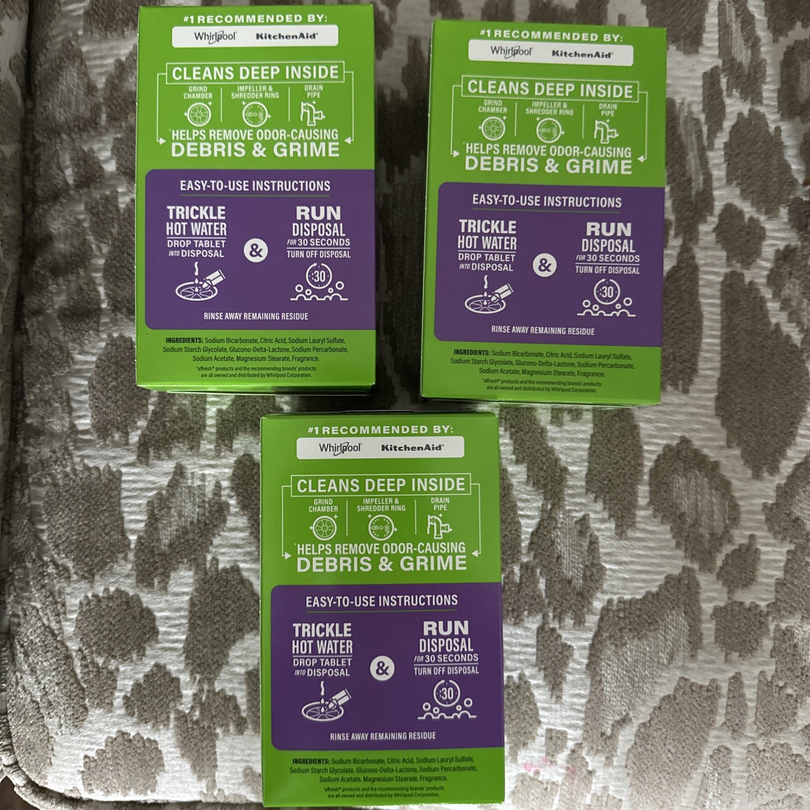 Lot of 3 – 3 Monthly Supply of Citrus Garbage Disposal Cleaner Tablets – Safe
