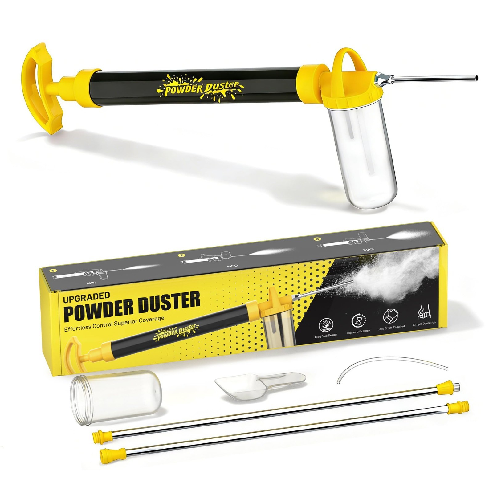 Diatomaceous Earth Powder Duster & Sprayer, 4FT Adjustable Length, Garden Use
