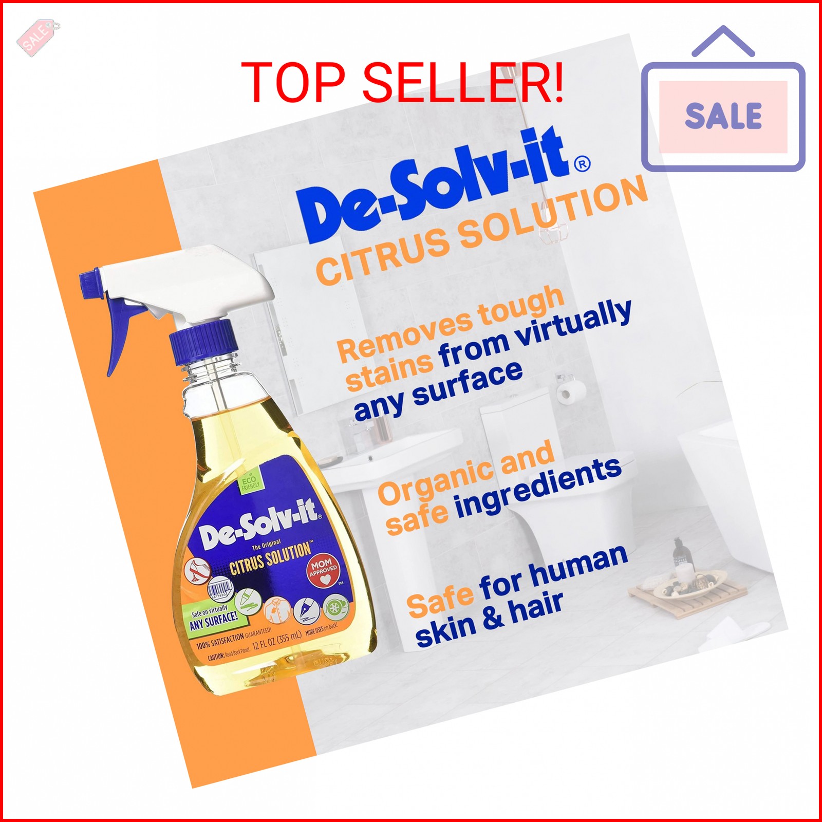 Orange-Sol De-Solv-It Citrus Solution – Multi-Surface Cleaner & Degreaser, Remov