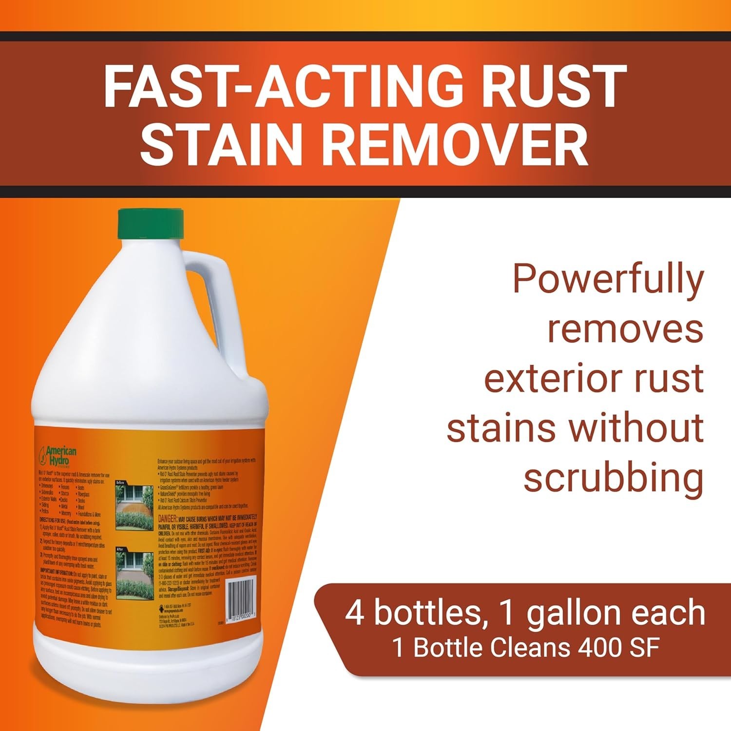 Outdoor Liquid Rust Stain Remover, Removes Stains, Calcium, and Limescale fro…