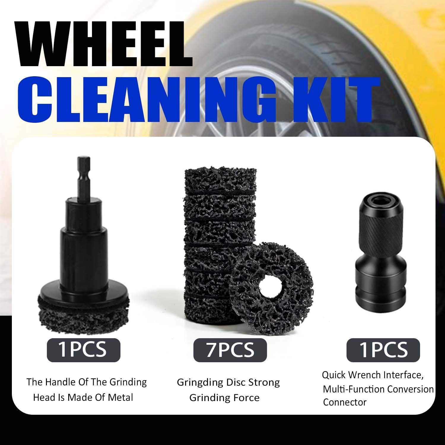 Wheel Hub Stud Cleaning Tool Kit Rust Removal Disc for Cars Light Trucks