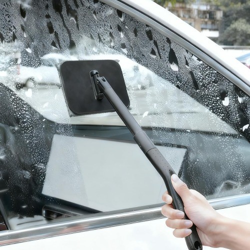 Car Windshield Cleaning Tool, Vehicle Window Glass Cleaner with 2 Reusable Micro
