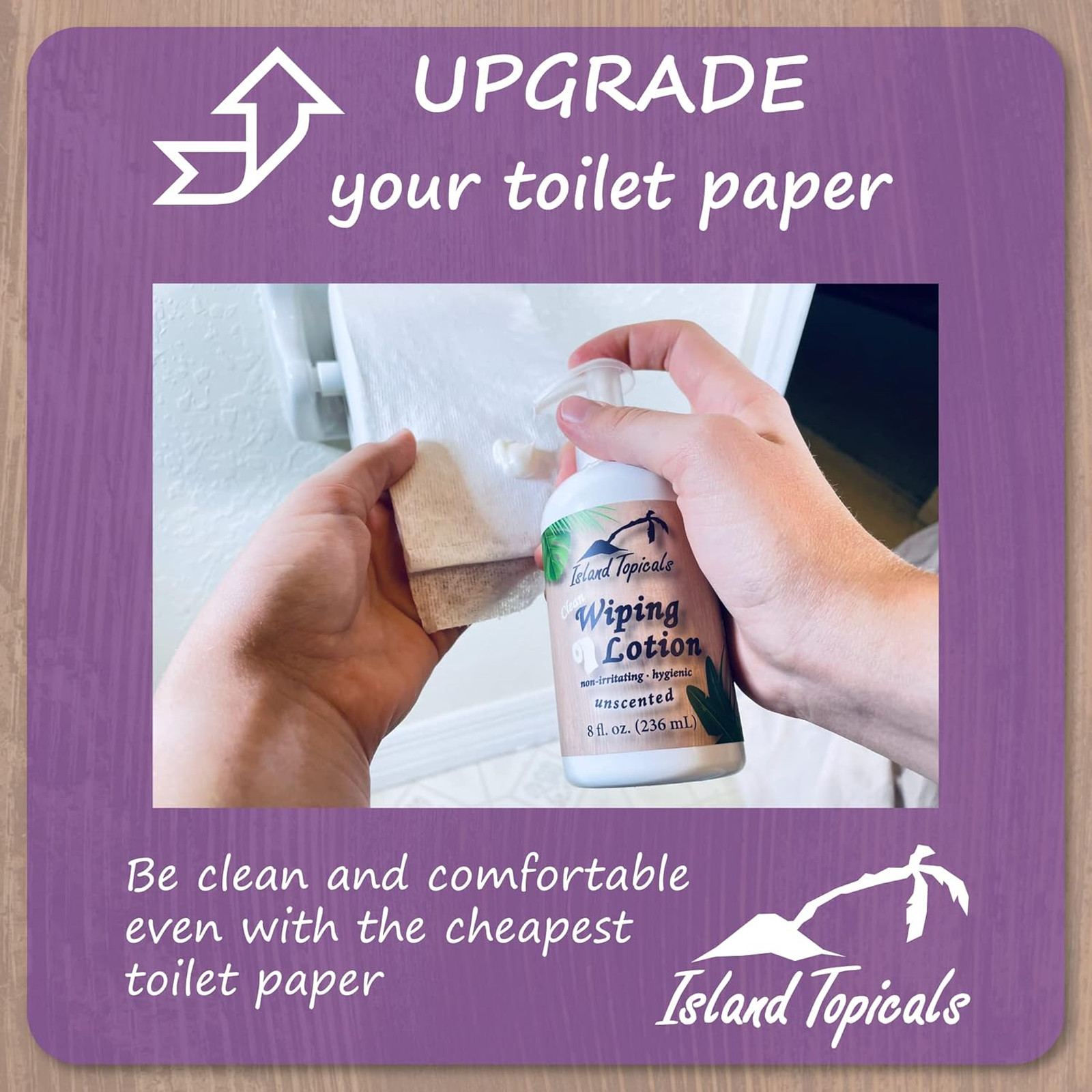 Wiping Lotion Unscented 8 Fl Oz Bottle Skin Moisturizer for Toilet Paper Use