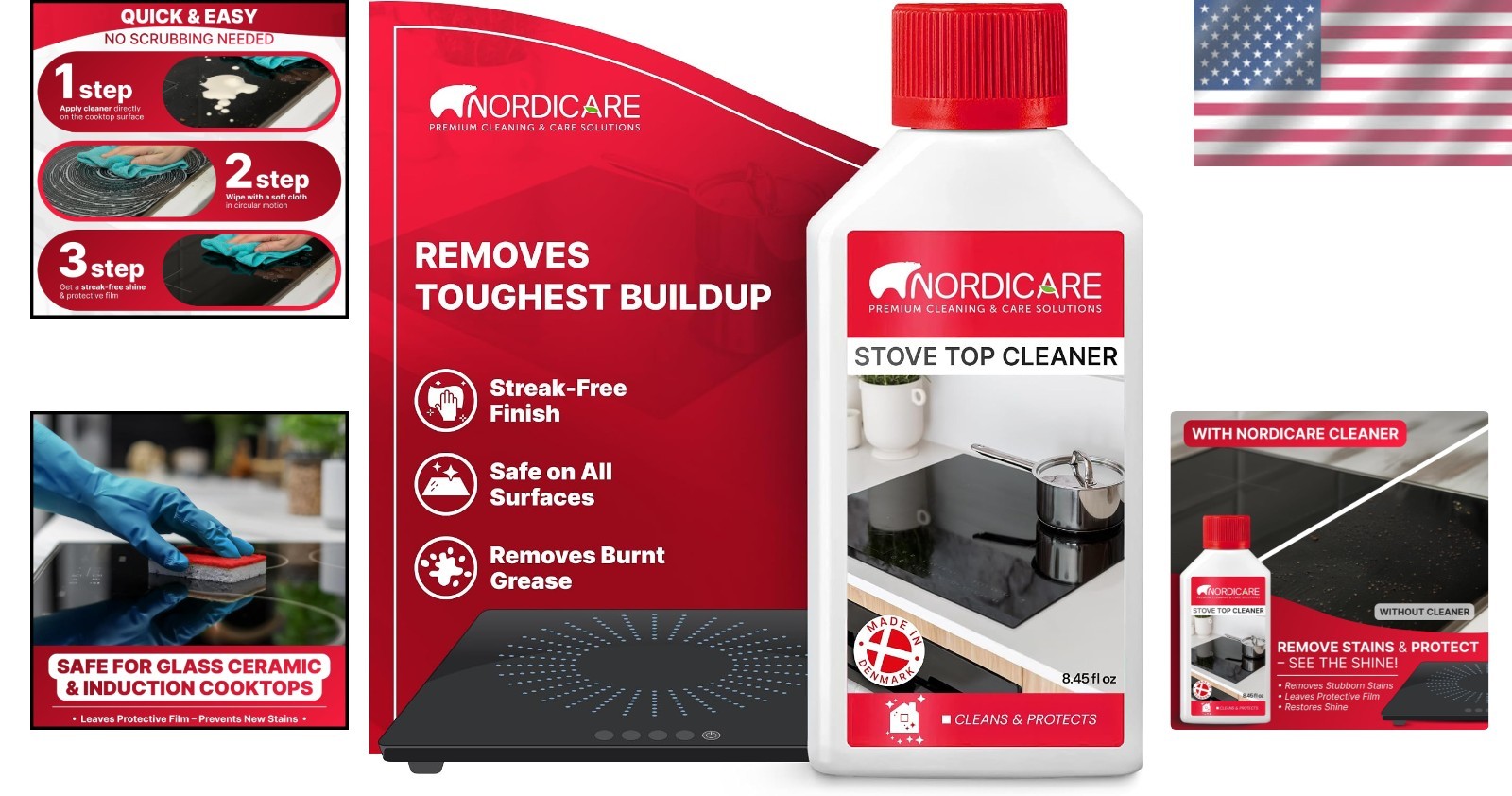Induction Cooktop Cleaner & Protector – Scratch-Free Polish, 8.45oz from Denmark