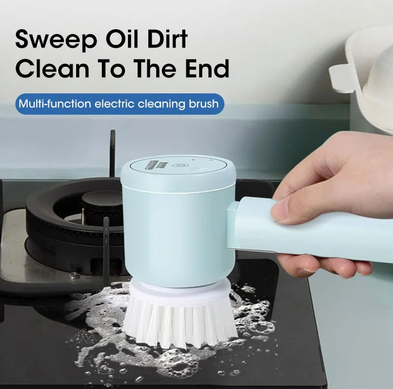 1pcs Electric Spin Scrubber – Cordless Cleaning Brush with 5 Replaceable Heads