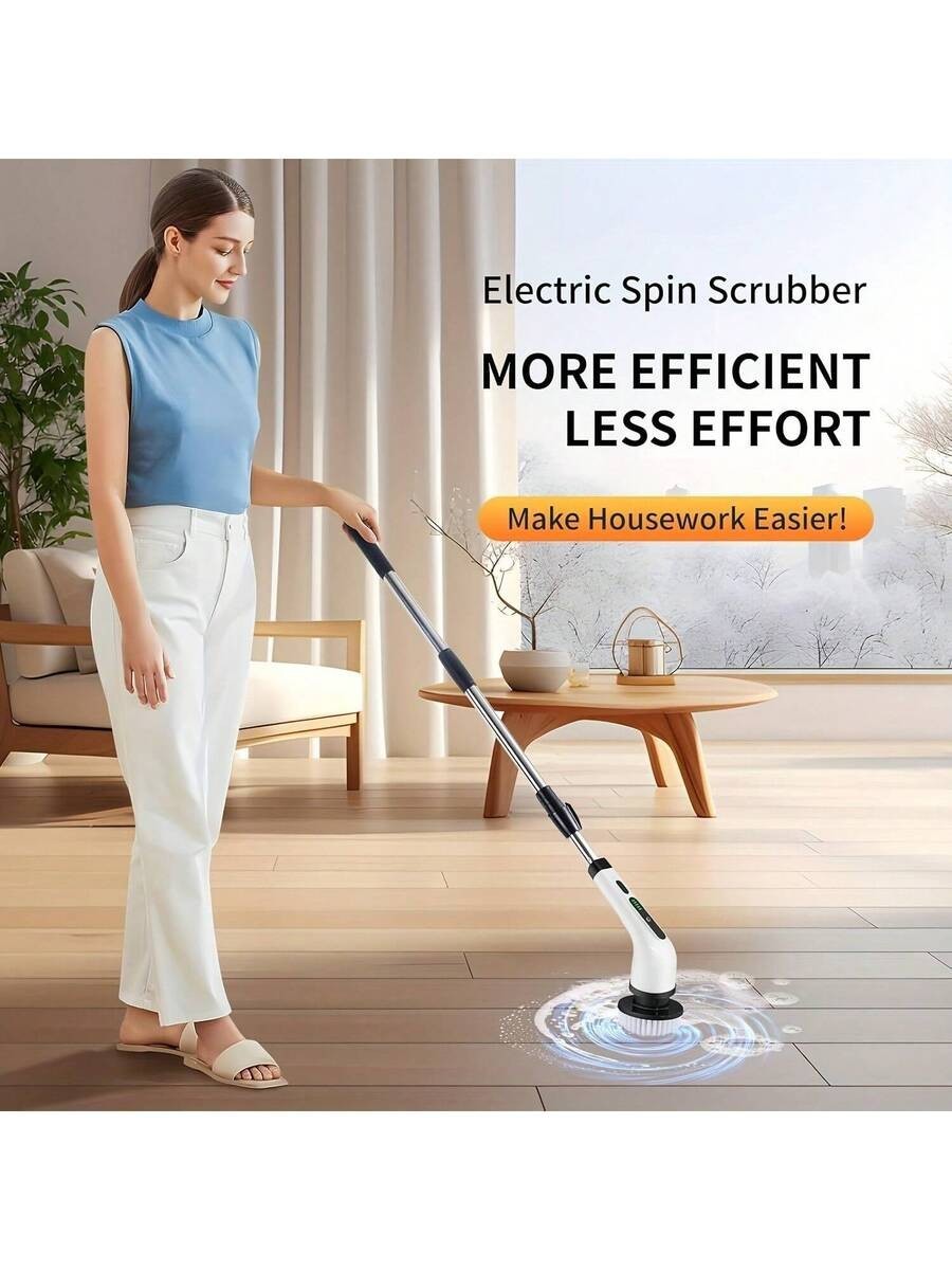 8 IN 1 Electric Spin Scrubber Cordless Power Cleaning Brush Rechargeable Cleaner