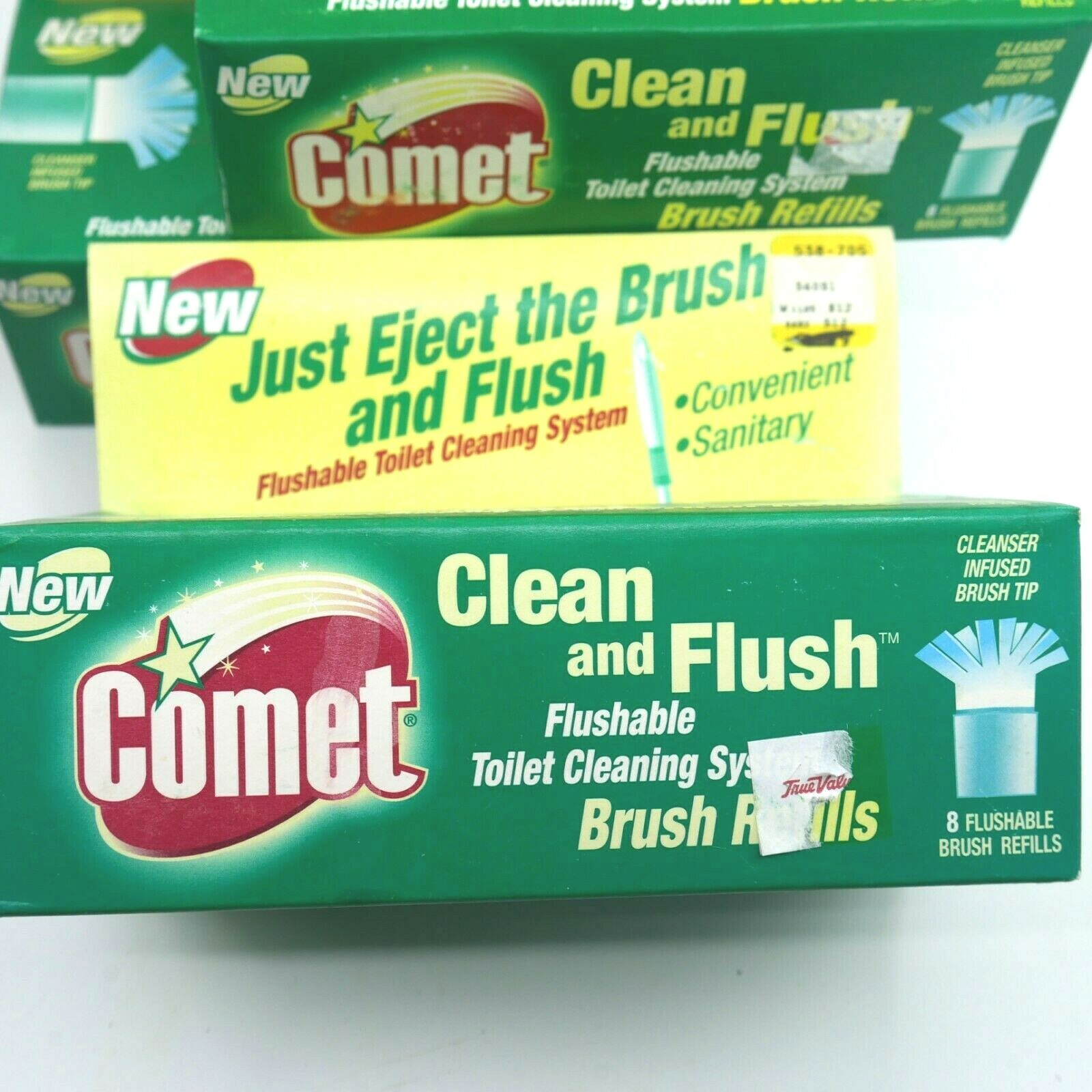 COMET Flushable Toliet Cleaning System Brush Refill 3 Boxes – 24 Refills Total