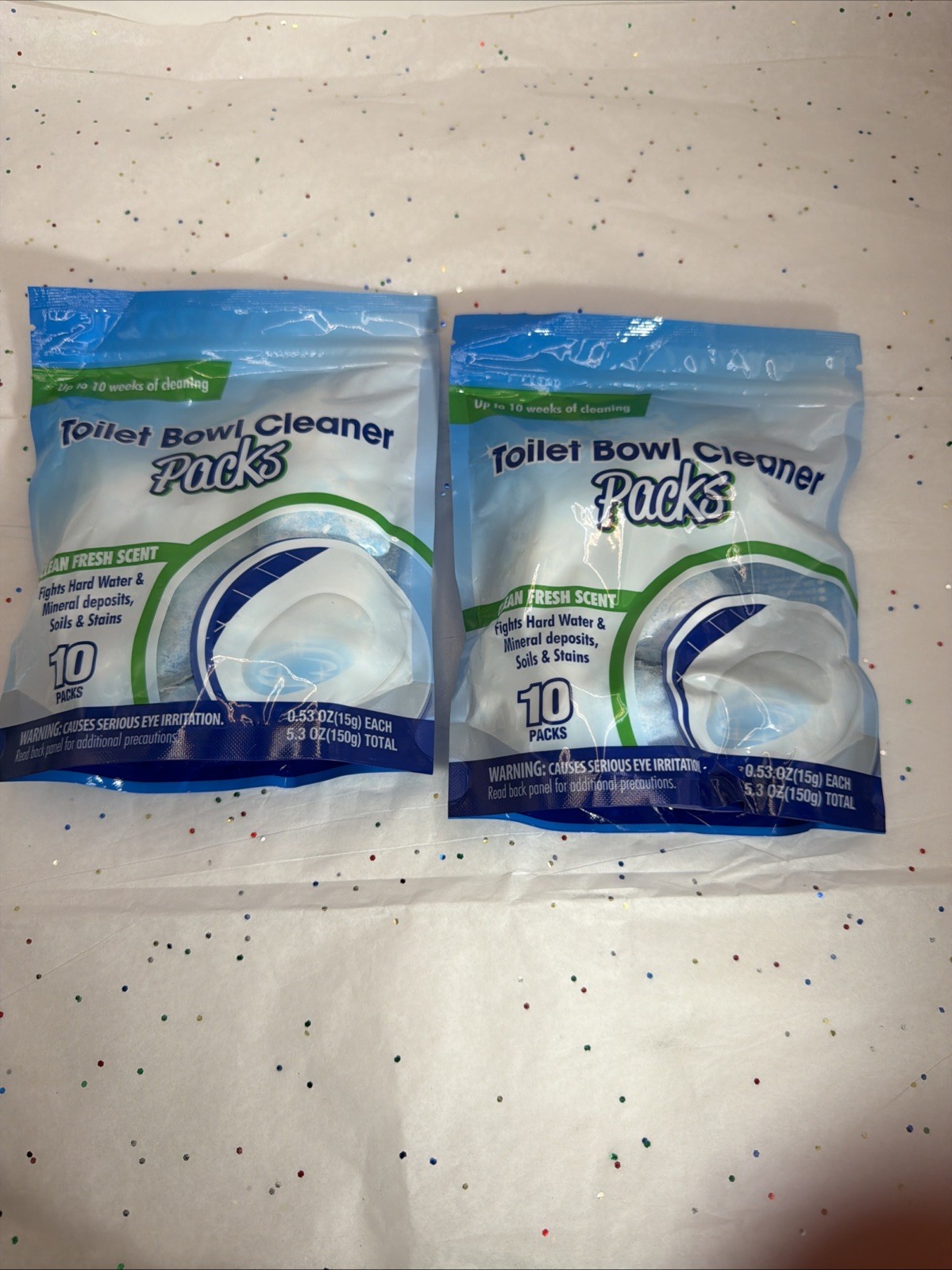 Toilet Bowl Cleaner Fresh Scent 10 Pack Pods (2 Pouches) 15g Each Rejoice Intl