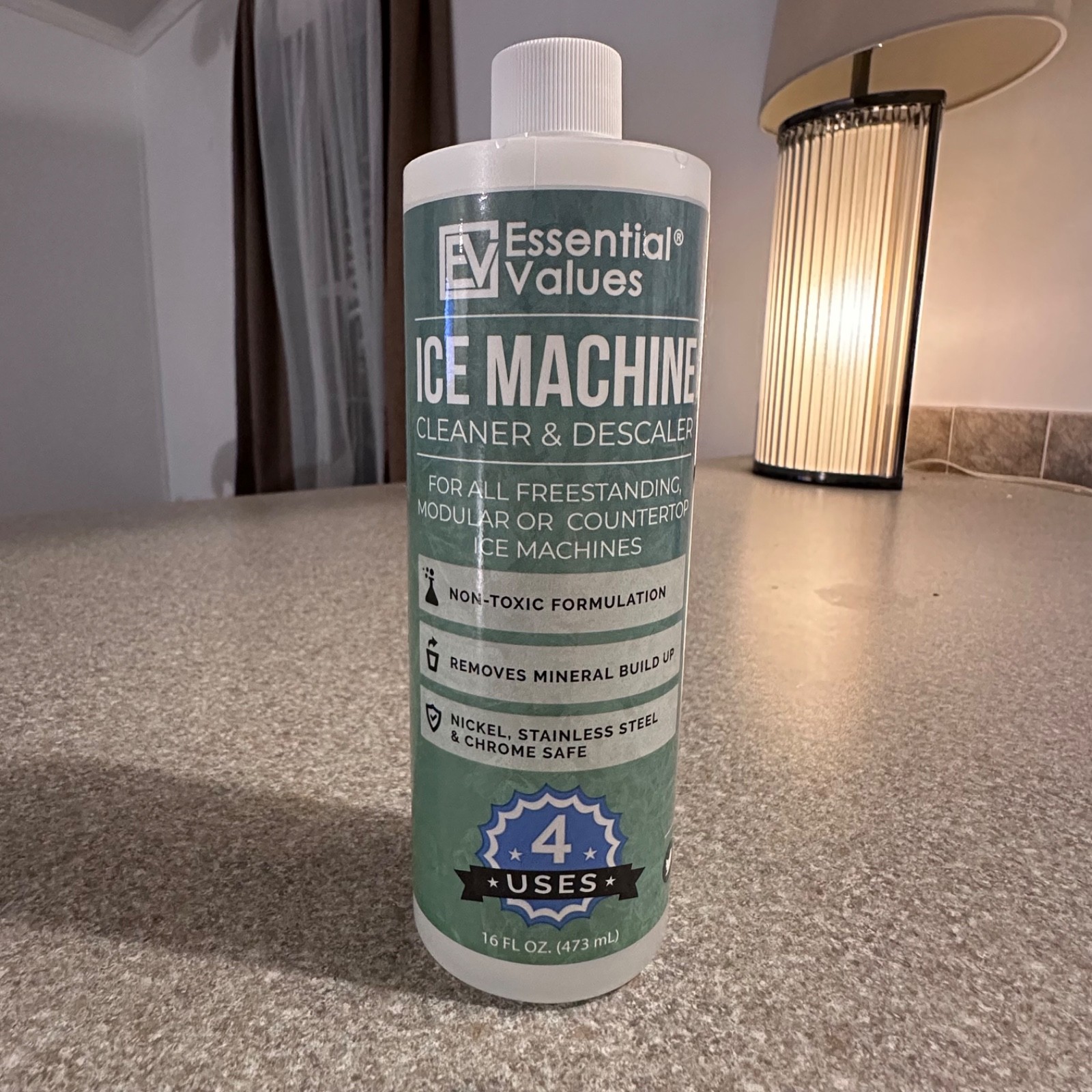 NEW Ice Machine Cleaner 16 FL OZ Nickel Safe Descaler Essential Values 1x Bottle