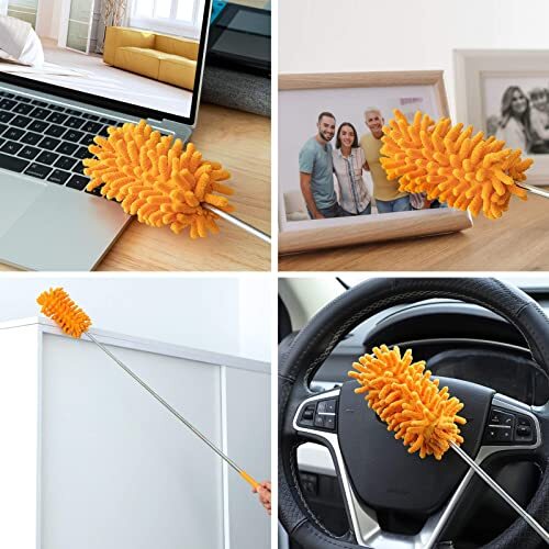 Extendable Microfiber Duster for Home Office Ceiling Fan Window Furniture
