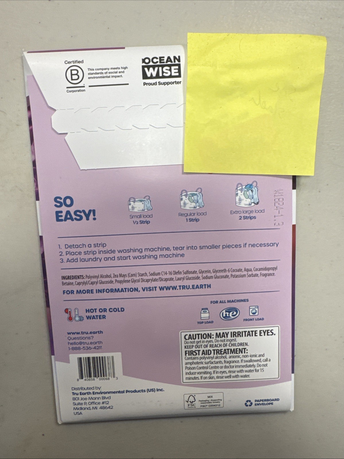 Tru Earth Eco-Strips Laundry Detergent, 32 Strips, 64 Small Loads, (NEW)