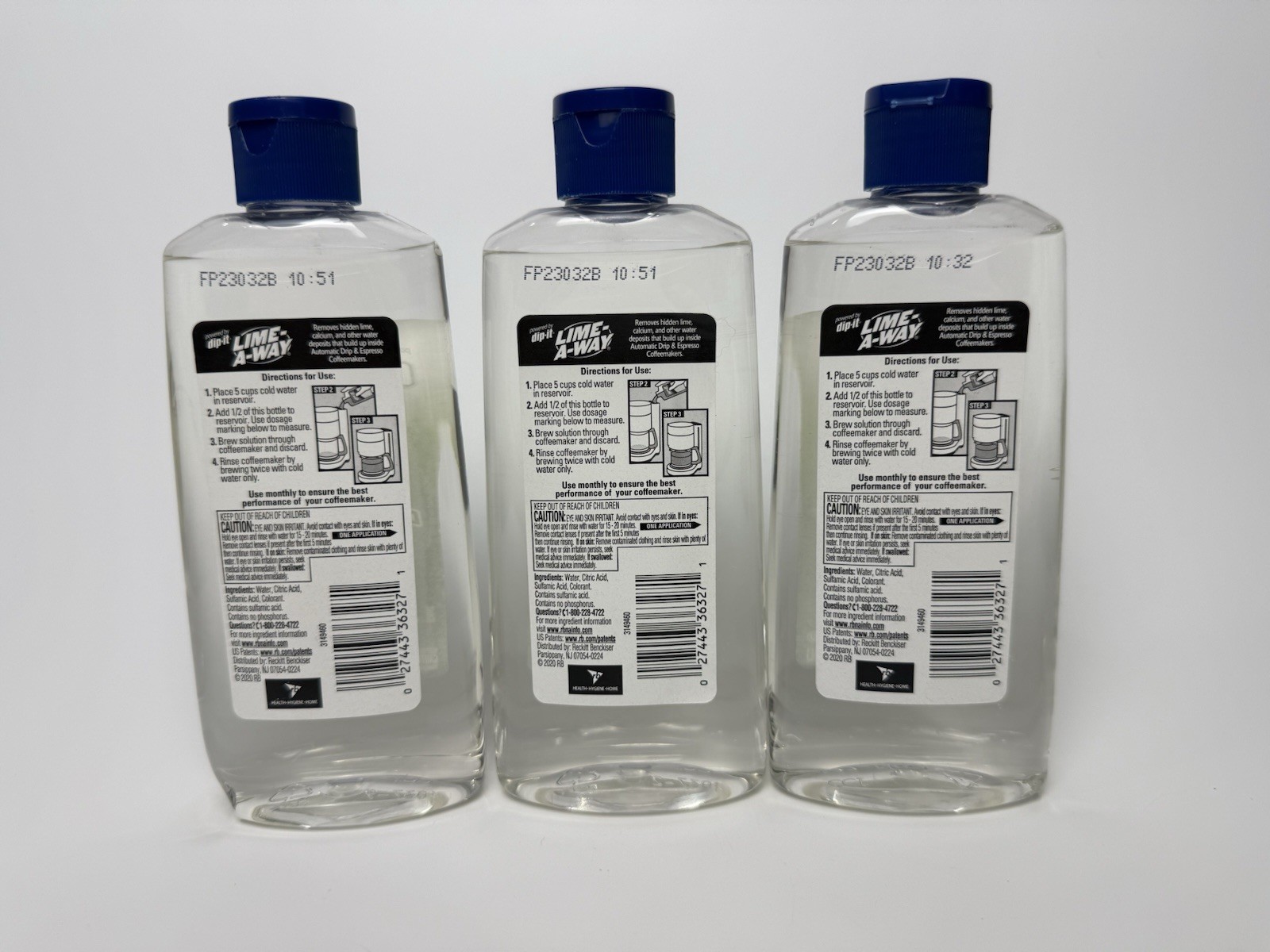 3x Dip-It Lime A Way Coffeemaker Descaler & Cleaner – 7oz Each New