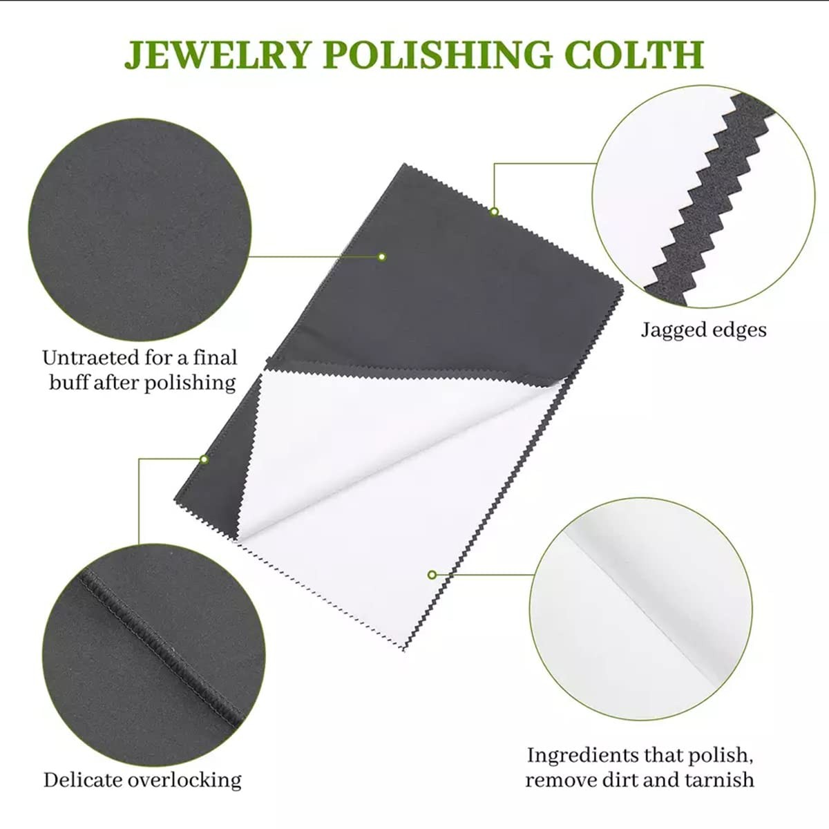 4Pcs Silver Polishing Cloth Large Jewelry Cleaning Cloths,Multi-Layer Double-…