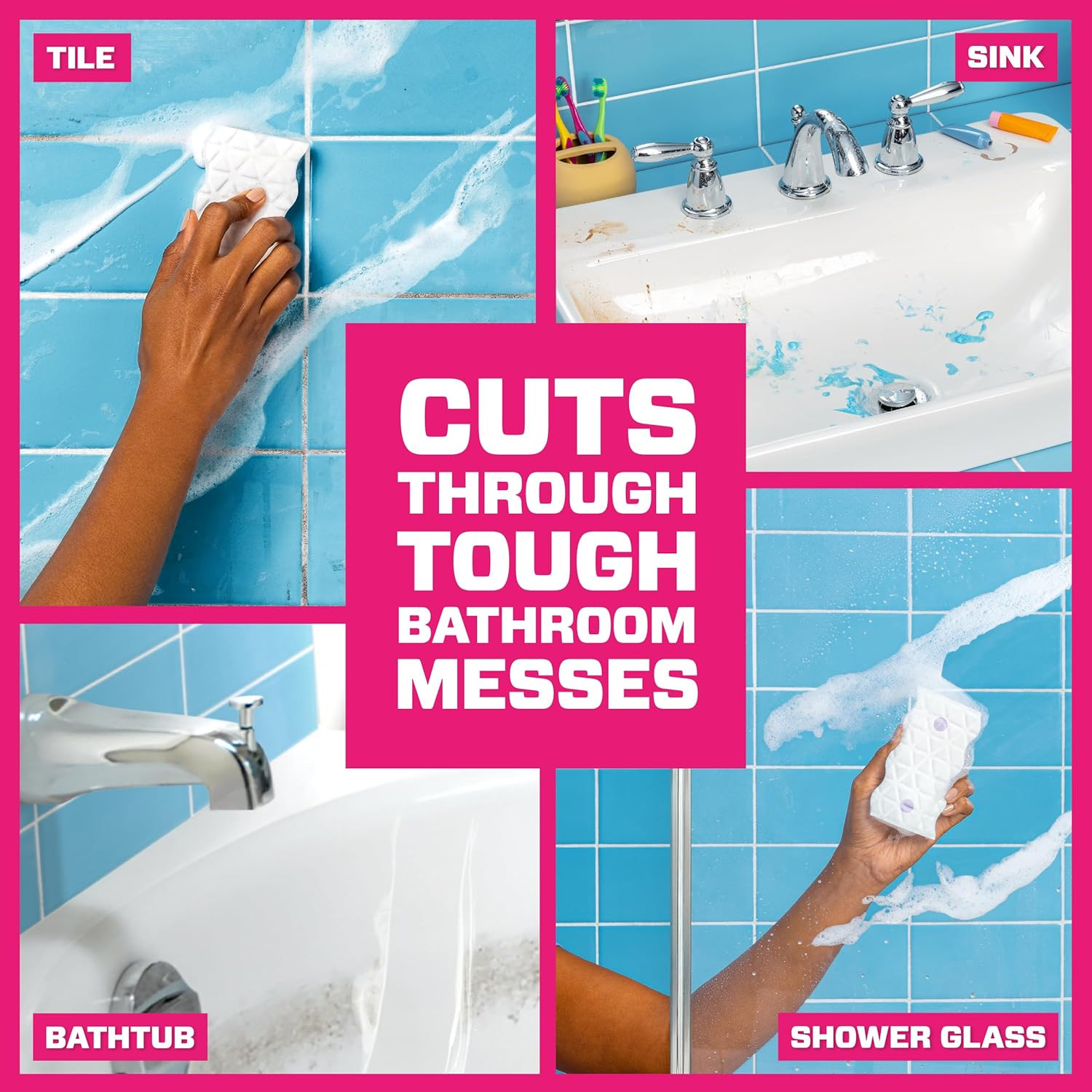 Mr. Clean Magic Eraser Sponge, Bathroom Cleaner, Shower Cleaner, Tub Cleaner, So