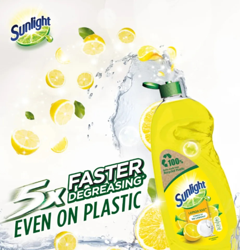 Sunlight Dishwashing Liquid Lemon 800ml x 12 Bottles – 1 Carton