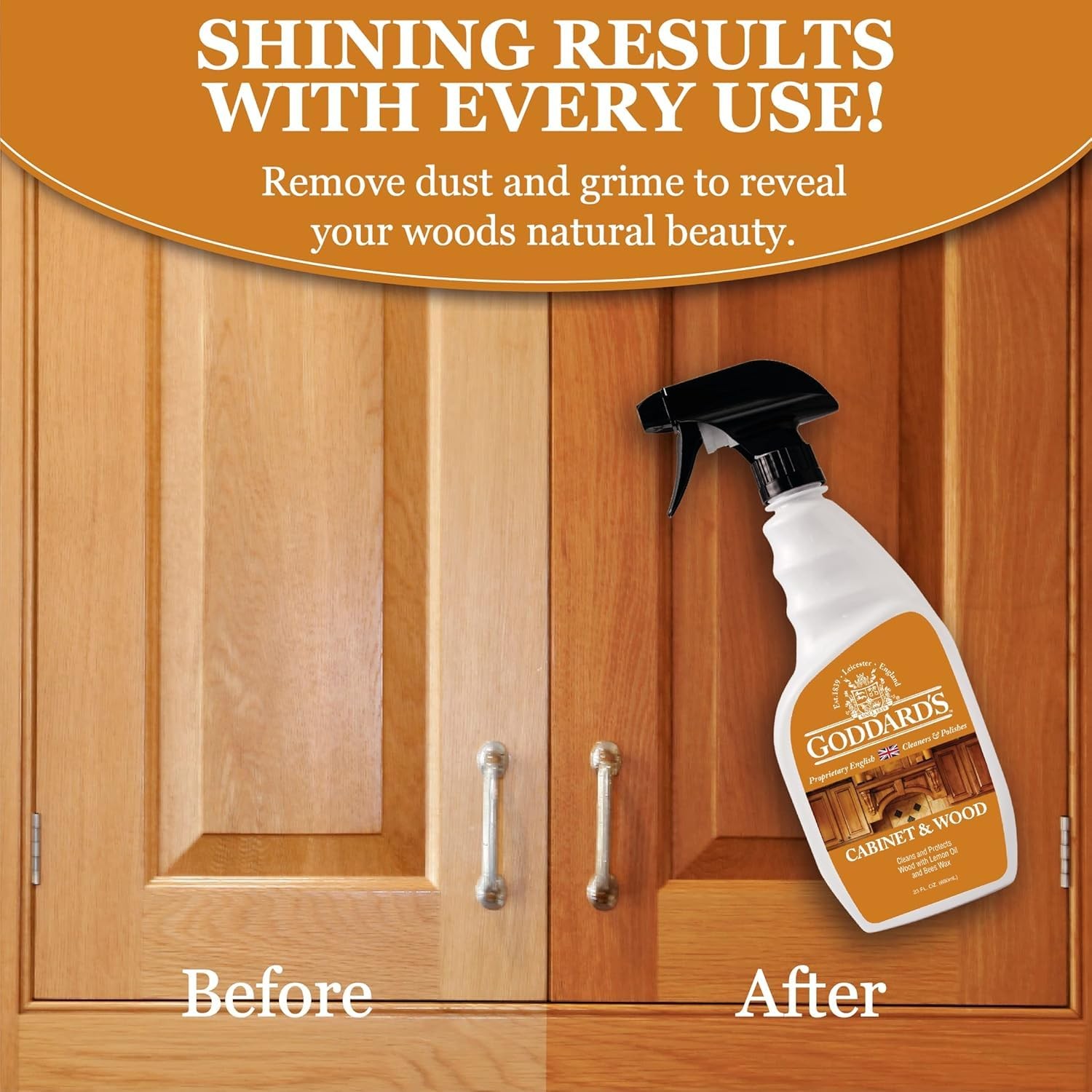 Cabinet & Wood Wax Spray Wood Cleaner & Furniture Polish Wood Conditioner wit…