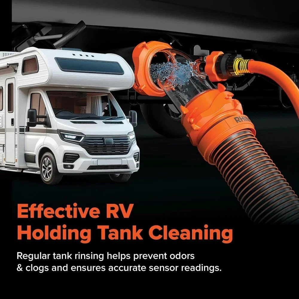 Rhino Blaster RV Tank Rinser with Backflow Preventer RV Accessories for Toile